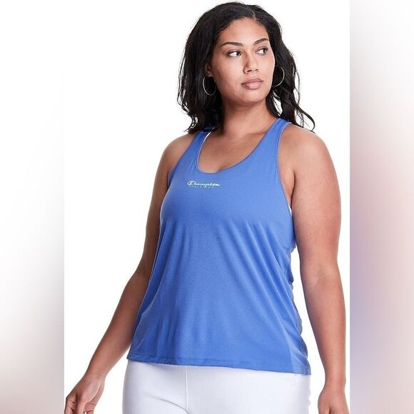 Women's Champion Plus Absolute Eco Racerback Tank Deep Forte Blue 4X - Picture 1 of 14